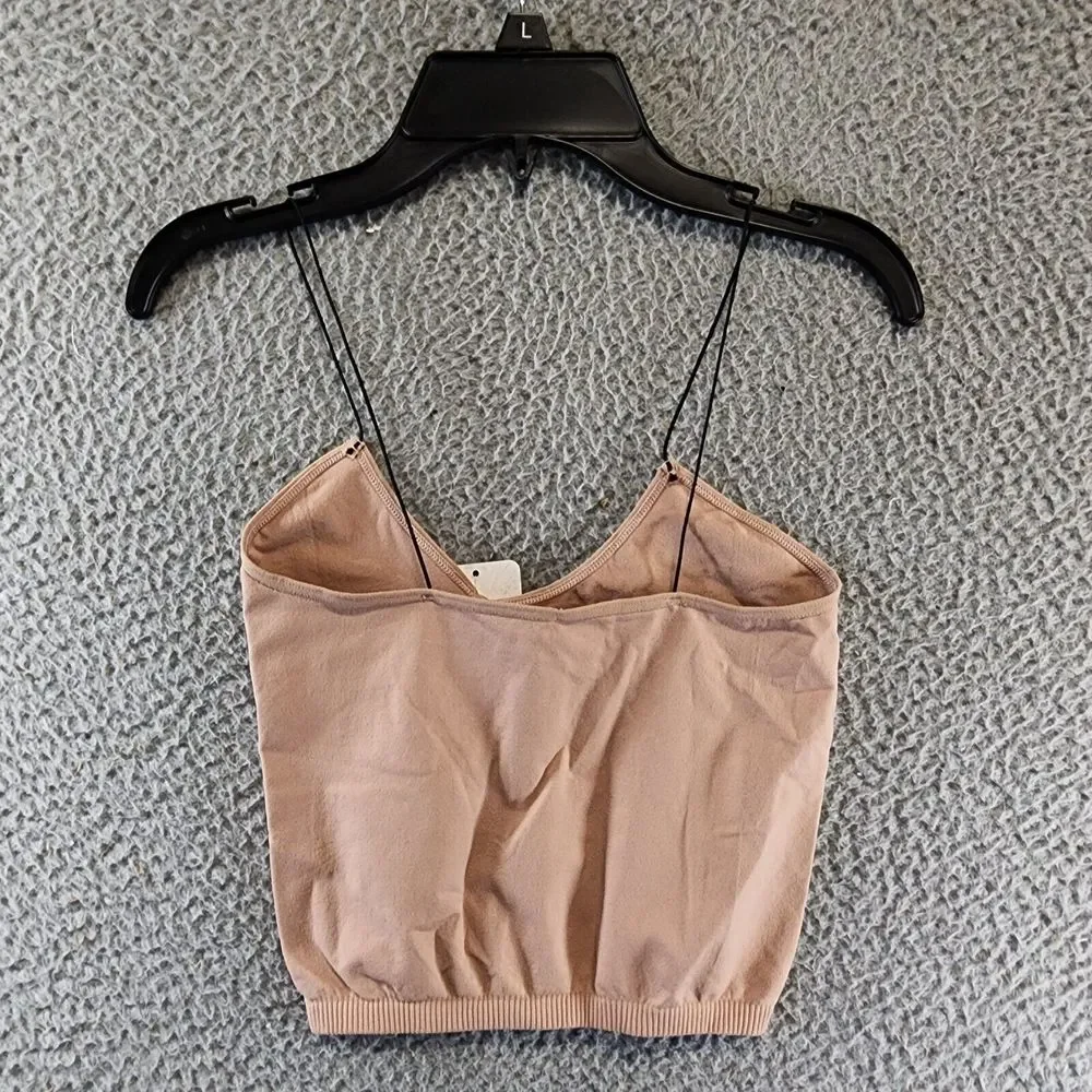 Free People Skinny Strap Cropped Camisole Women's XS/S Beige Scoop Neck Pullover - Picture 10 of 12